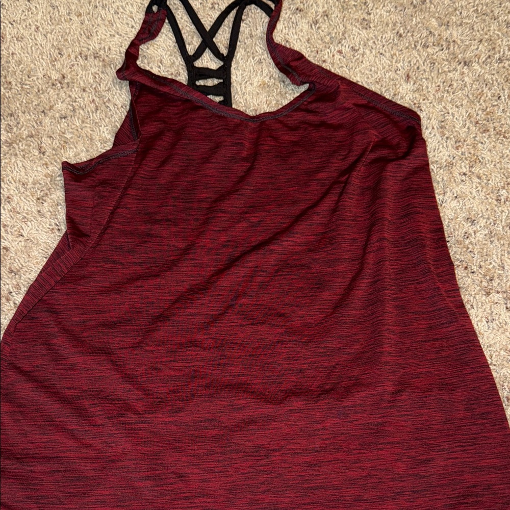Maurices inMOTION Burgundy and Black Strappy Tank Top